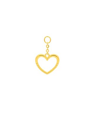 Charm colgante de corazón en oro con zirconias