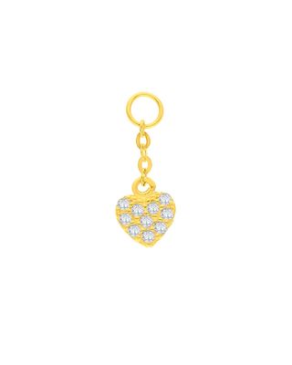 Charm colgante en forma de corazón en oro con zirconias