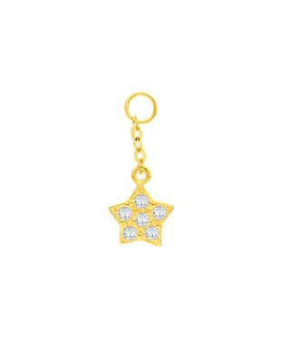 Charm colgante de estrella en oro con zirconias