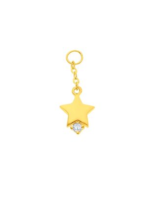 Charm colgante de estrella de oro con zirconia
