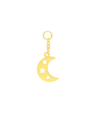 Charm colgante de luna con estrellas en oro