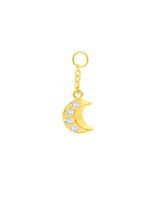 Charm colgante de luna en oro con zirconias