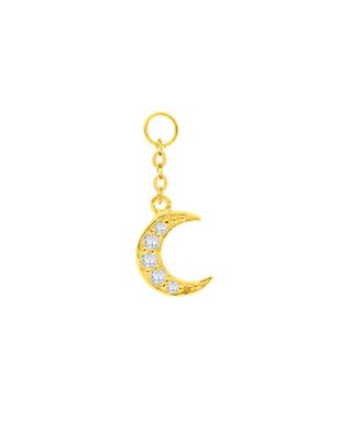 Charm colgante luna de oro con zirconias