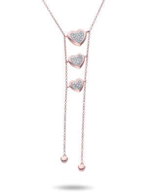 Gargantilla De Oro Rosa 14K Con 13Pts De Diamante (Vs1-Vs2) (G-H)