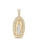 Dije de oro combinado y zirconias con motivo de la virgen de Guadalupe