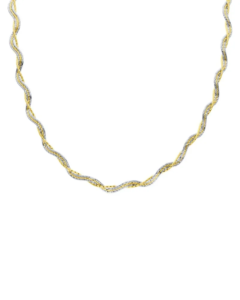 Gargantilla de Oro Amarillo Y Blanco 14k