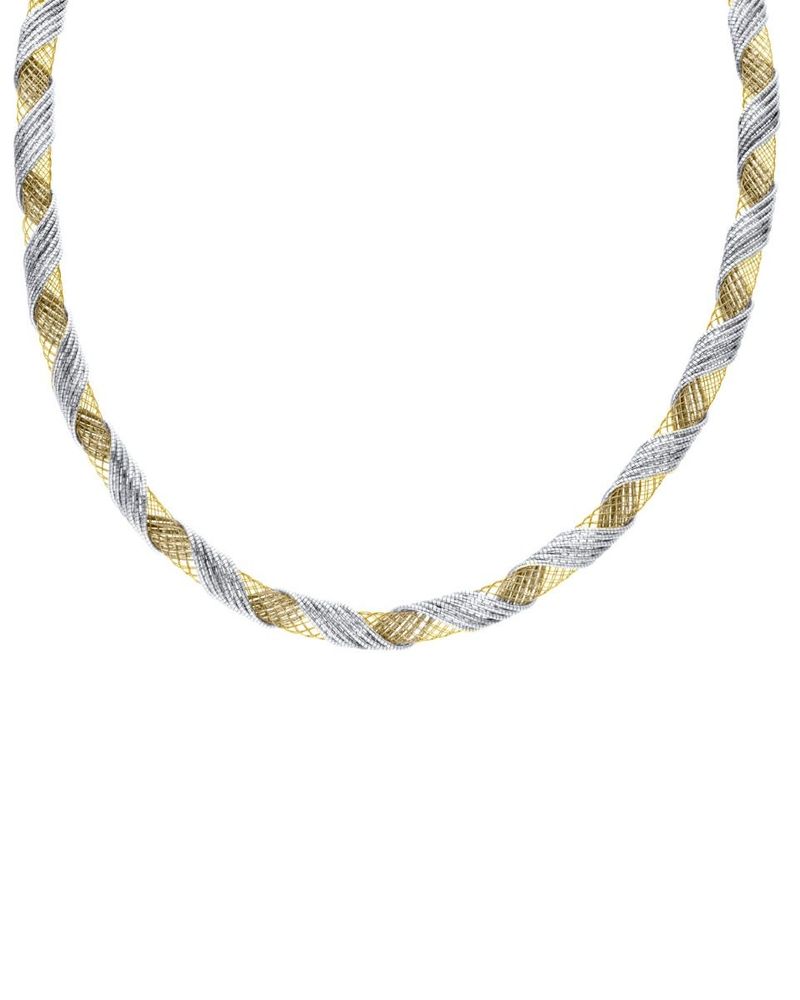 Gargantilla de Oro Amarillo Y Blanco 14k