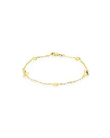 Pulsera De Oro Amarillo Y Blanco 14K