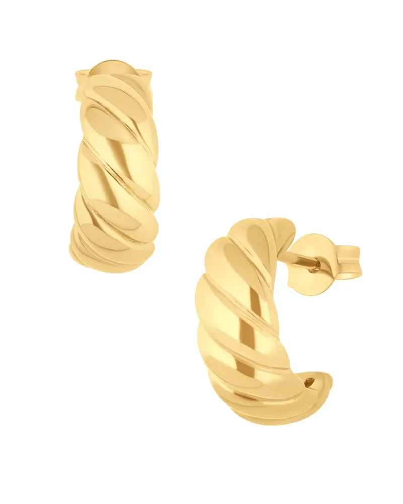 Aretes De Oro Amarillo 14K Con Zirconia-BIZZARRO