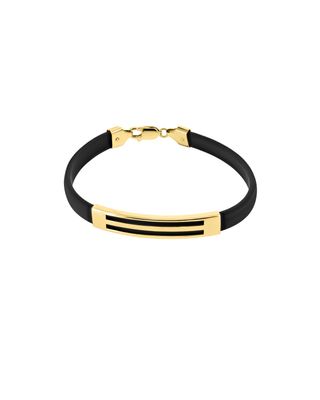 Pulsera de Caucho con Tubo de Oro 14K