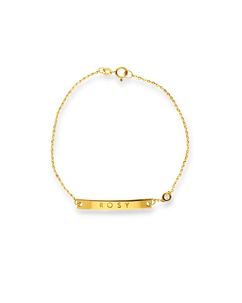 Pulsera Personalizable Oro 14K Con Zirconia