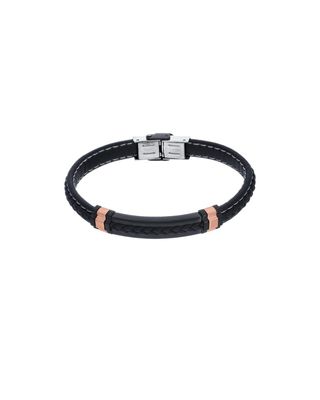 Pulsera de Acero y Piel para Caballero