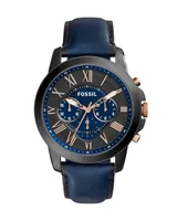 Reloj Fossil Grant Chronograph Navy Leather para Caballero