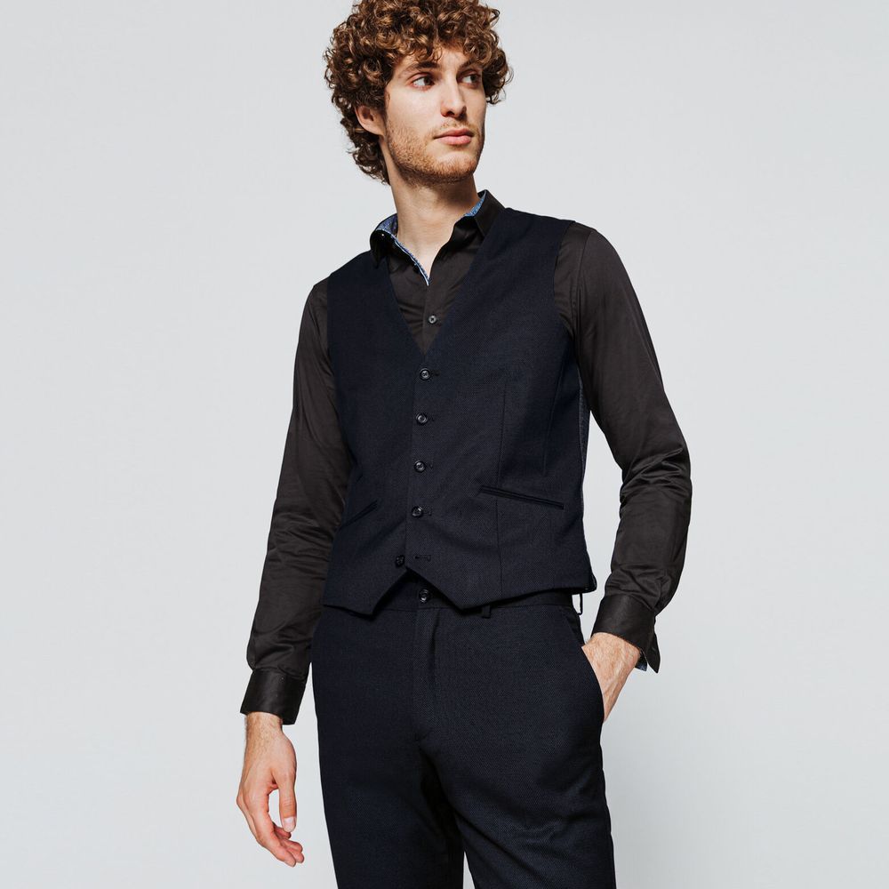 Gilet de costume coupe slim motifs jacquards