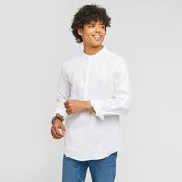 Chemise regular manches longues col officier coton