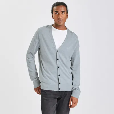 Gilet boutonné en laine mérinos