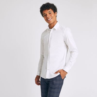 Chemise slim unie coton