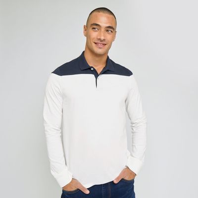 Polo manches longues colorblock
