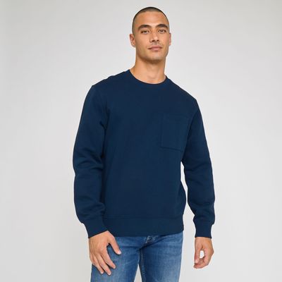Sweat col rond poche poitrine