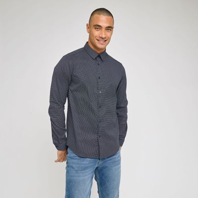 Chemise slim micro imprimé coton