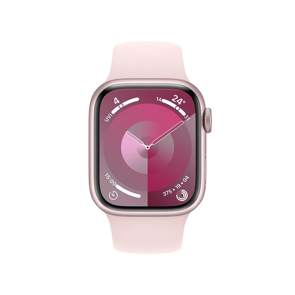 Apple Watch Series 9 Pink Aluminium Case with Light Pink Sport Band