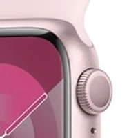 Apple Watch Series 9 Pink Aluminium Case with Light Pink Sport Band