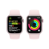 Apple Watch Series 9 Pink Aluminium Case with Light Pink Sport Band