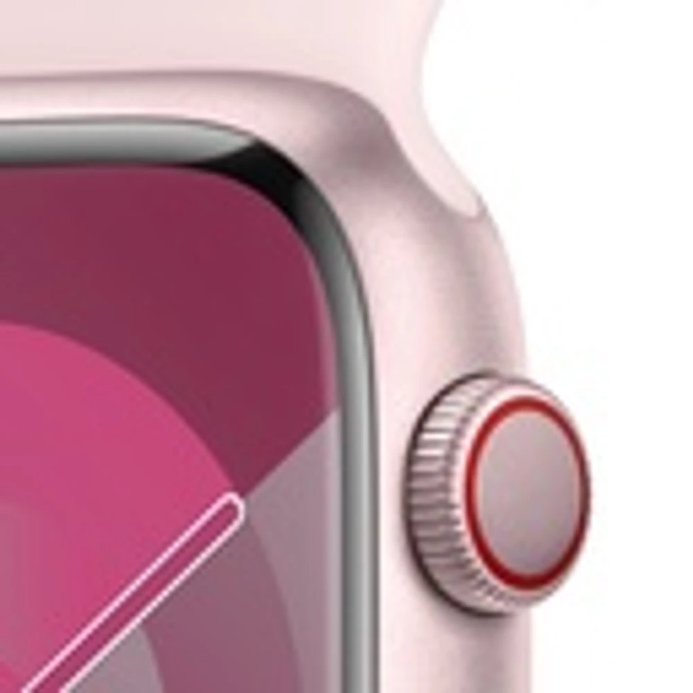 Apple Watch Series 9 Pink Aluminium Case with Light Pink Sport Band