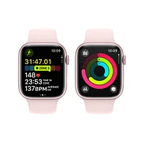 Apple Watch Series 9 Pink Aluminium Case with Light Pink Sport Band