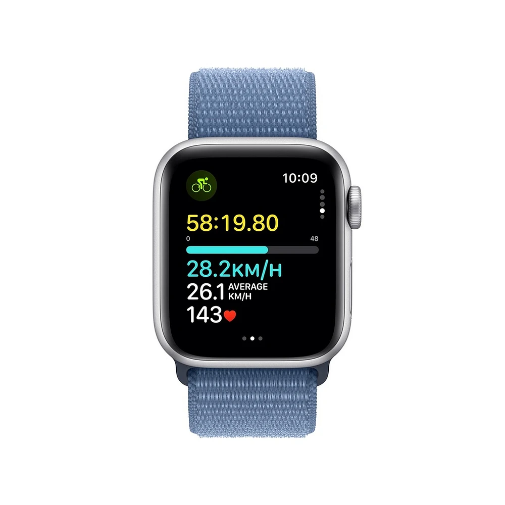 Apple Watch SE (2023) Silver Aluminium Case with Winter Blue Sport Loop