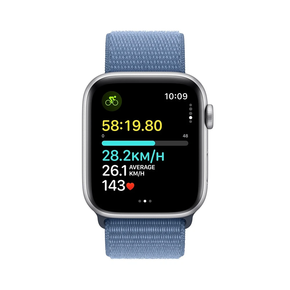 Apple Watch SE (2023) Silver Aluminium Case with Winter Blue Sport Loop