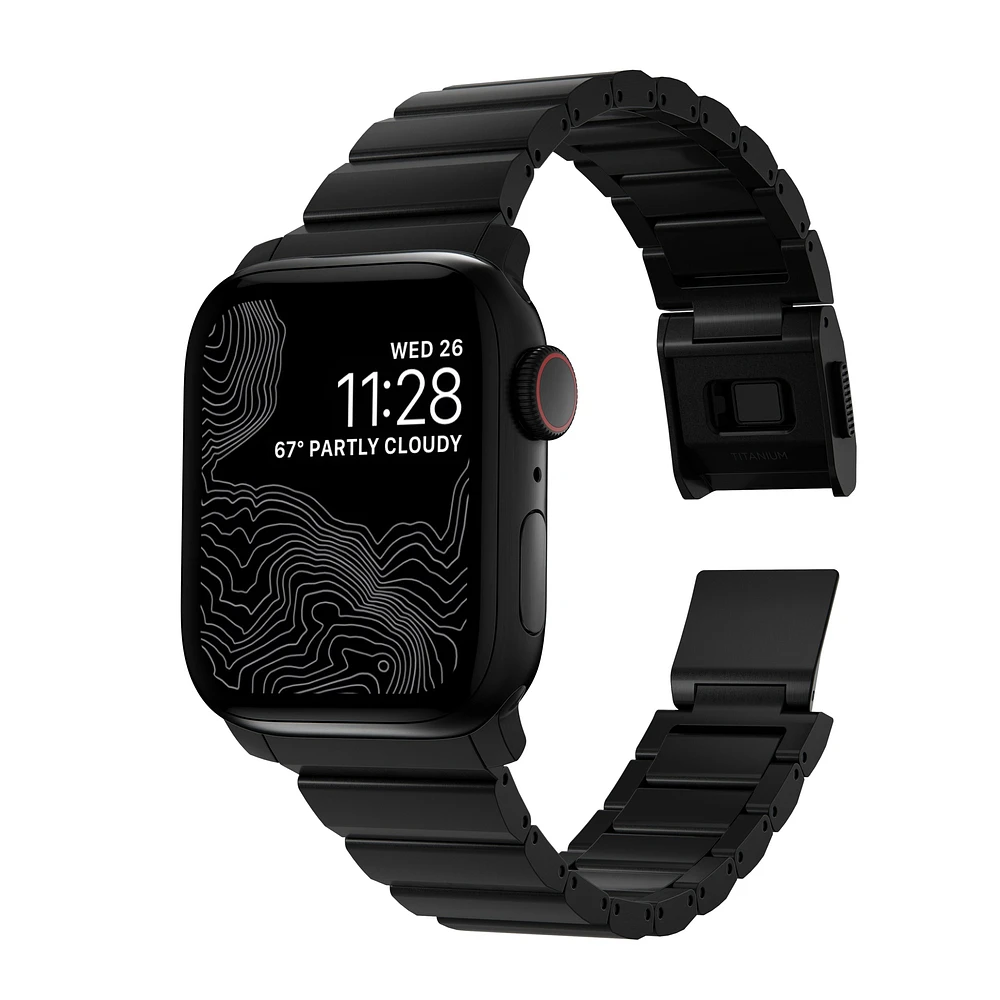 Nomad Titanium Watch Strap for Apple Watch 44/45/49mm  - Black Hardware