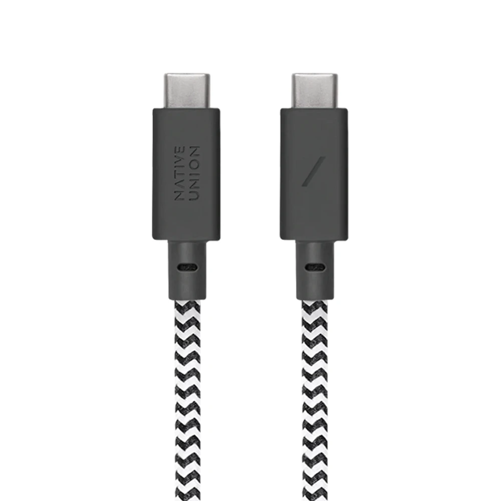 Native Union 2.4M Knot Anchor Cable USB-C to USB-C Cable - Zebra