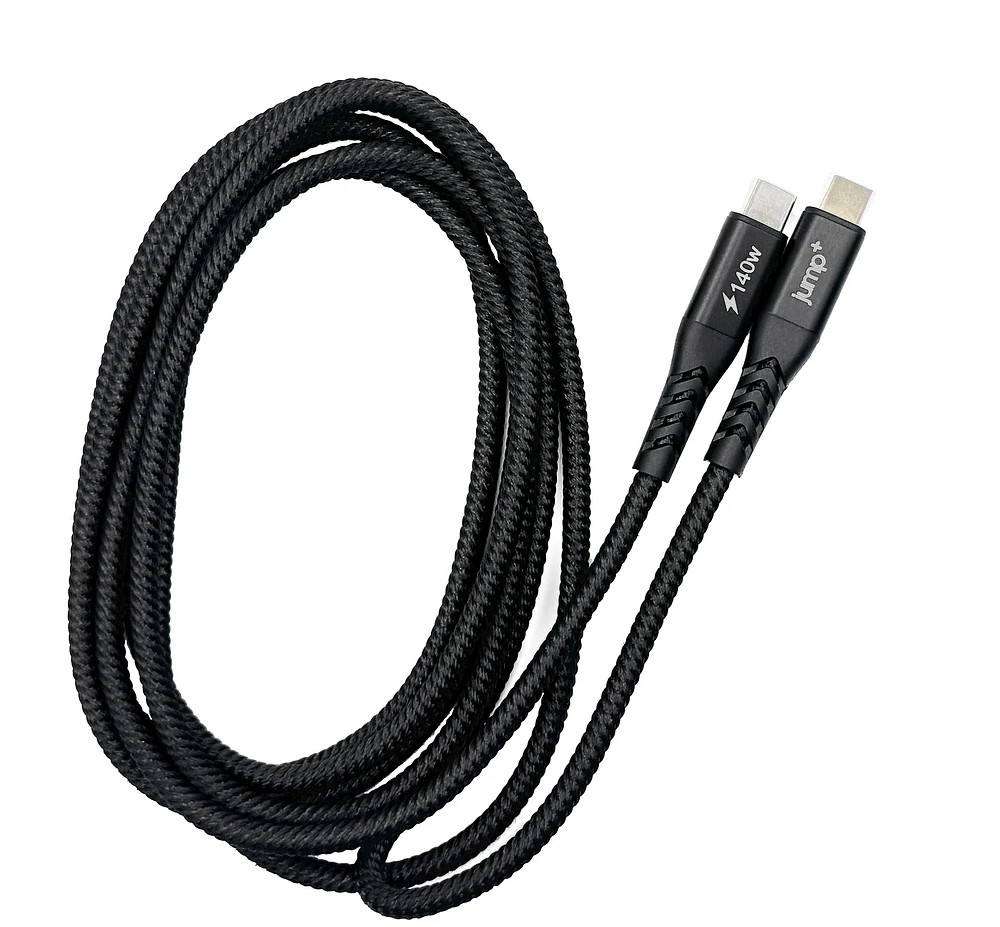 jump+ USB-C to USB-C 2M Braided Pro Cable - Black