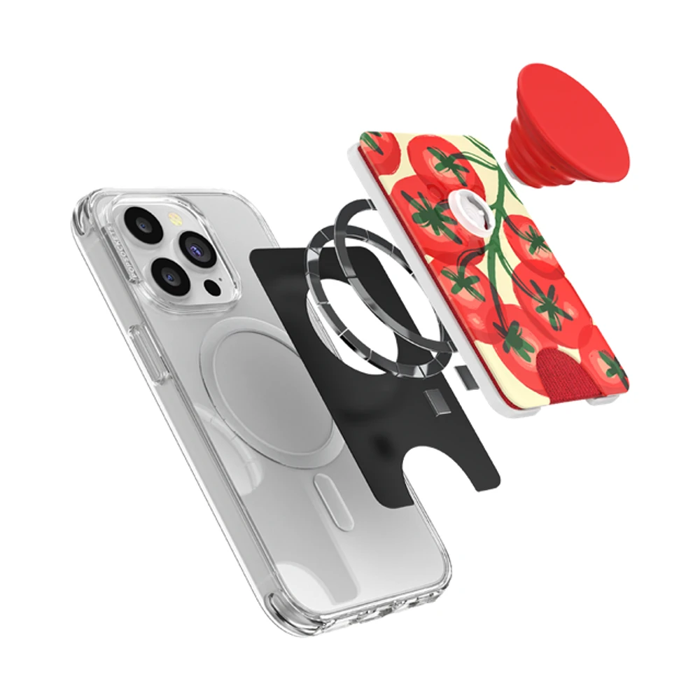 PopSockets PopWallet+ with MagSafe - Campari Tomato