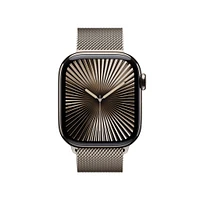 Apple Watch Series 10 GPS + Cellular Natural Titanium Case with Natural Milanese Loop