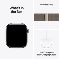 Apple Watch Series 10 GPS + Cellular Natural Titanium Case with Natural Milanese Loop