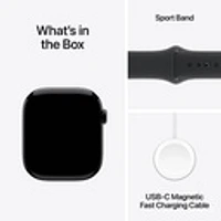 Apple Watch Series 10 Jet Black Aluminium Case with Black Sport Band