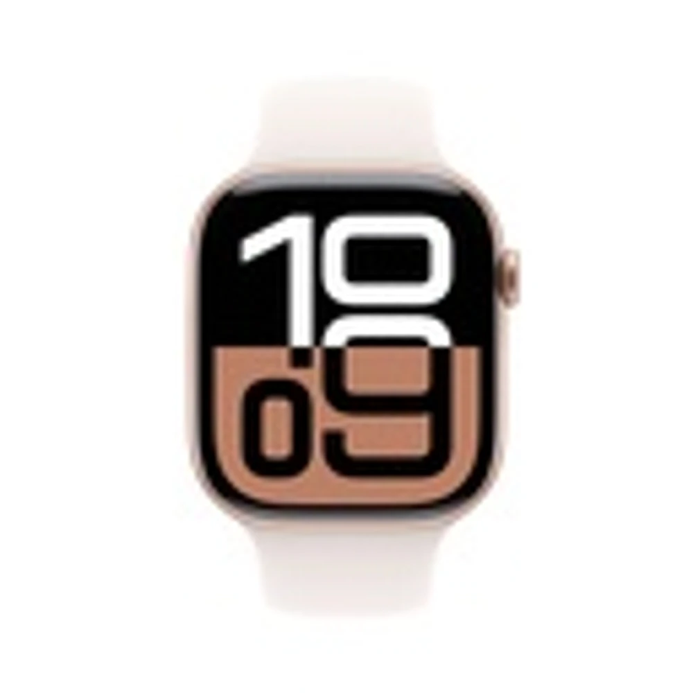 Apple Watch Series 10 Rose Gold Aluminium Case with Light Blush Sport Band