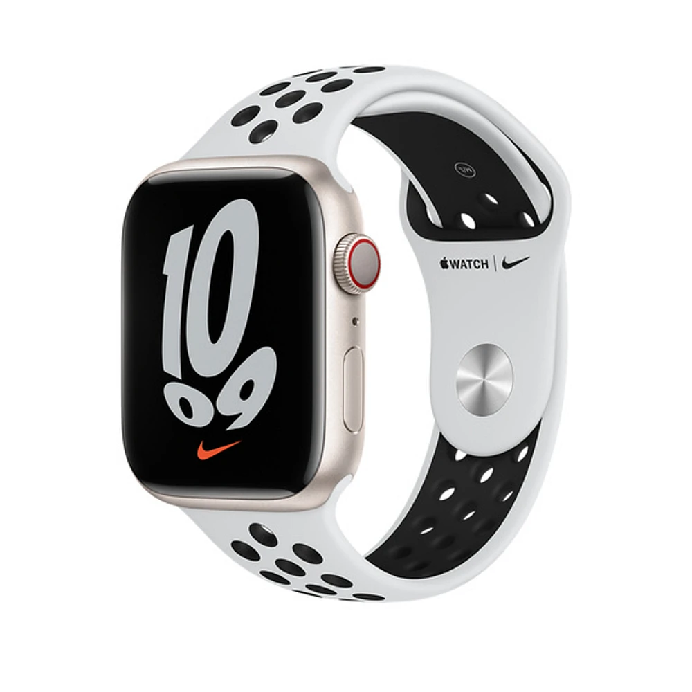 Apple 41mm Pure Platinum/Black Nike Sport Band - Regular