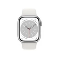 Apple Watch Series 8 Silver Aluminium Case with White Sport Band