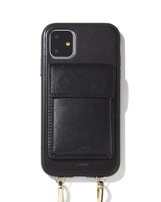 Sonix Leather Wallet (Neck Strap) Case for iPhone 11 - Black