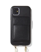 Sonix Leather Wallet (Neck Strap) Case for iPhone 11 - Black