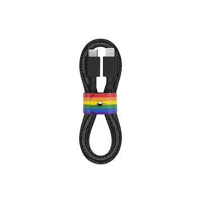 Native Union 1.2M Pride Edition Belt USB-C to Lightning Cable - Charcoal