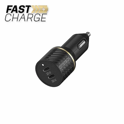 Otterbox Dual USB-C Fast Car Charger 30w (30 PD + 20w) Black