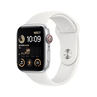 Apple Watch SE (2nd Gen) Silver Aluminium Case with White Sport Band (44mm, GPS + Cellular) - Open Box