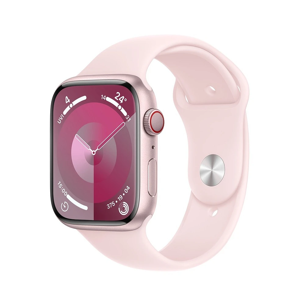 Apple Watch Series 9 Pink Aluminium Case with Light Pink Sport Band