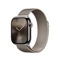 Apple Watch Series 10 GPS + Cellular Natural Titanium Case with Natural Milanese Loop