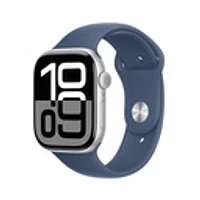 Apple Watch Series 10 Silver Aluminium Case with Denim Sport Band