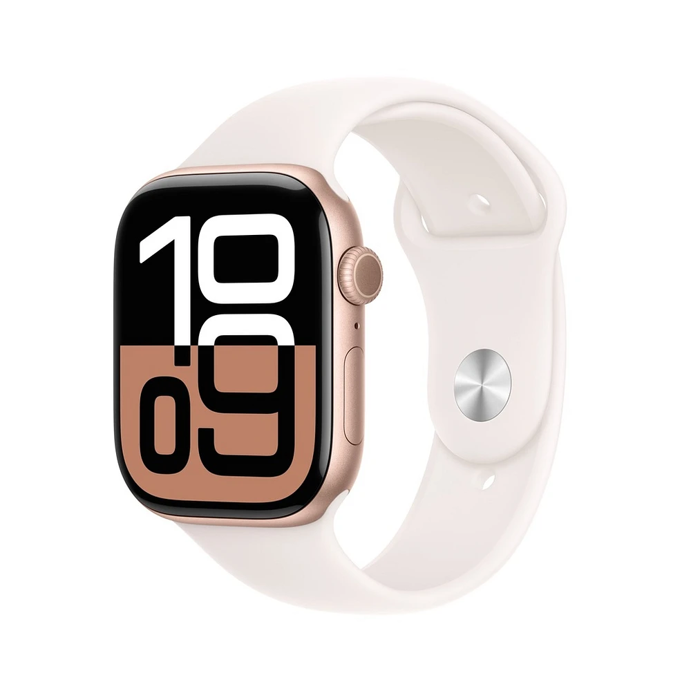 Apple Watch Series 10 Rose Gold Aluminium Case with Light Blush Sport Band